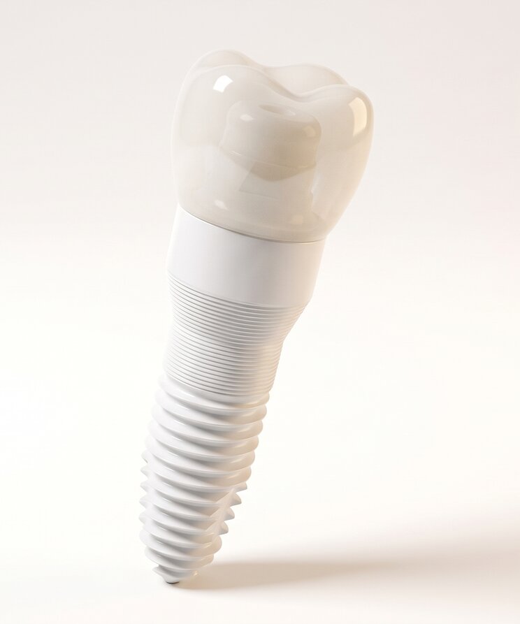 Keramikimplantat aus Zirkonoxid mit vollkeramischer Krone